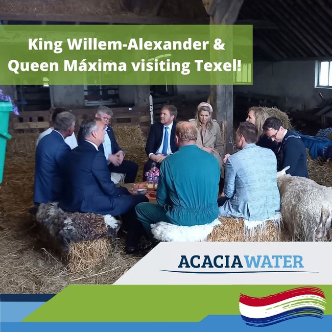 King and Queen of the Netherlands visiting the project area of Zoete Toekomst Texel -  Acacia Water
